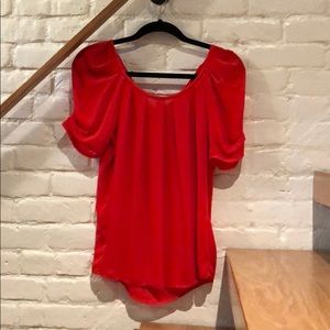 Red silk Joie top